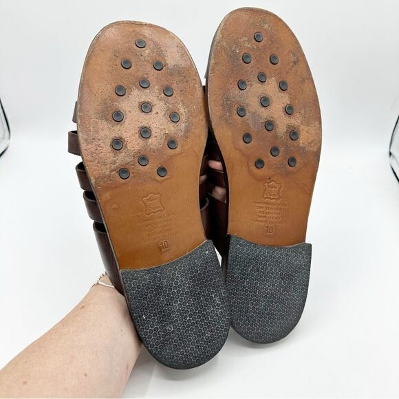 Tommy Bahama Vintage Slip-On Mule Dark Brown Leather Fisherman Sandals Sz 10 - Picture 13 of 15